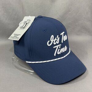PGA Tour Its Tee Time Snapback Hat Navy Rope Golf Golfer Retro Adjustable Mens